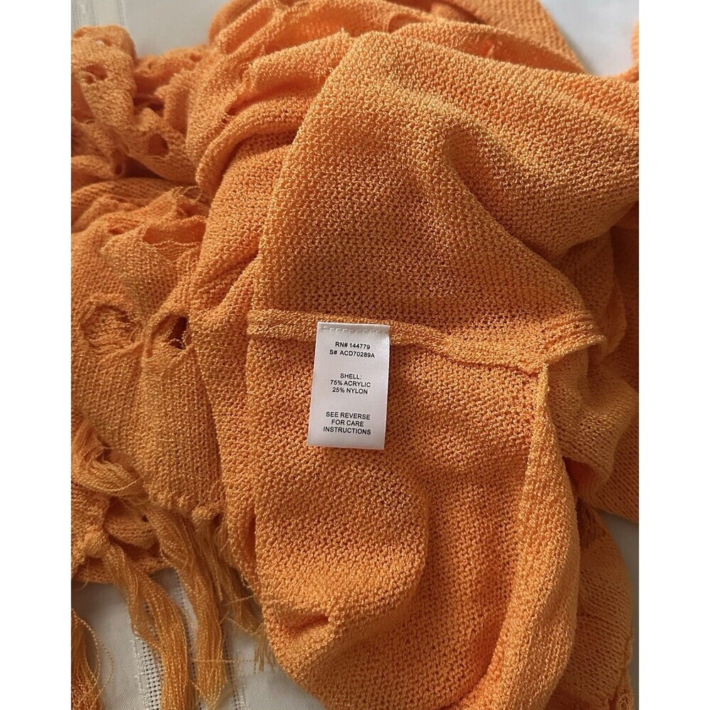 Vici Caliana Tassel Cover-Up Maxi Dress Size L Orange Boho Style Sleeveless EUC - Picture 15 of 16